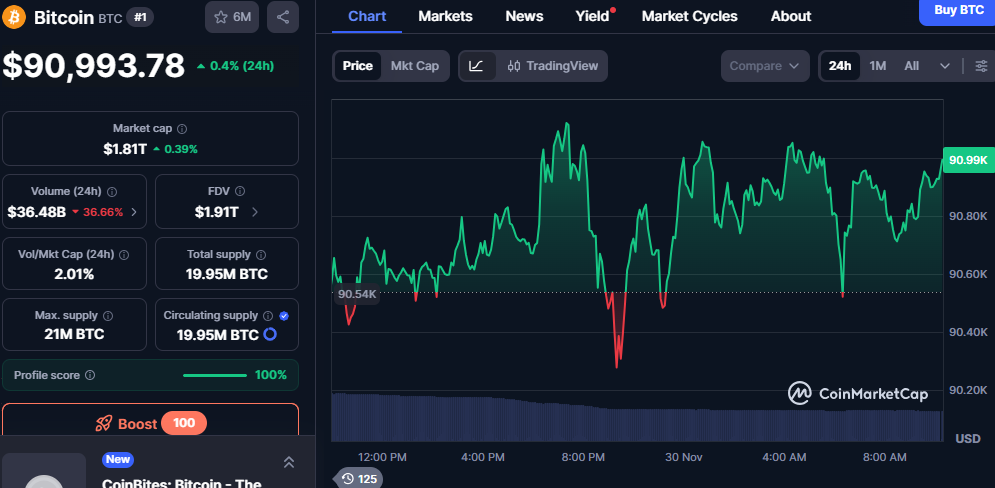 Bitcoin Breaks Its November Streak: Worst Drop in 6 Years Meets $91K Consolidation 1 image 443