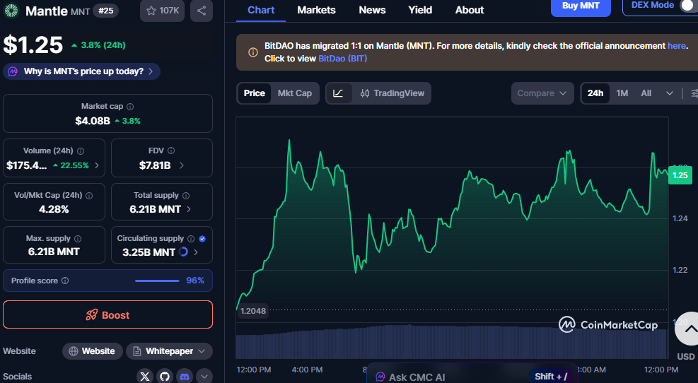 Mantle(MNT): Stands Tall in a Red Market: Momentum Builds Beneath Key Resistance 1 image 136